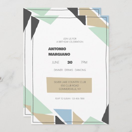 Invitation Fête d'anniversaire des anges (Devant / Derrière)