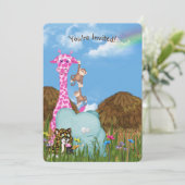 Invitation Fête d'anniversaire des animaux de la jungle (Debout devant)