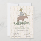 Invitation Fête d'anniversaire des animaux rustiques des bois (Devant)