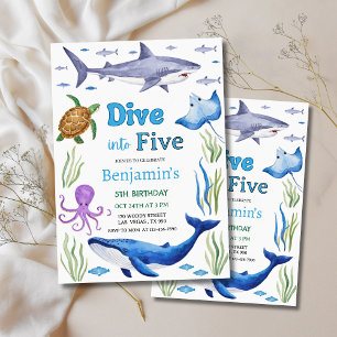 Invitation Fête d'anniversaire des animaux sous la mer