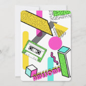 Invitation Fête d'anniversaire des années 80 (Dos)