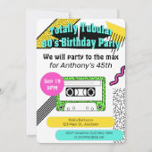 Invitation Fête d'anniversaire des années 80 (Devant)