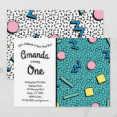 Invitation Fête d'anniversaire des années 80 à Memphis, une f (Devant / Derrière)