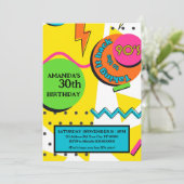 Invitation Fête d'anniversaire des années 90, brillante et co (Debout devant)
