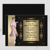 Invitation Fête d'anniversaire des Années Folles (Devant / Derrière)