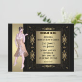 Invitation Fête d'anniversaire des Années Folles (Debout devant)