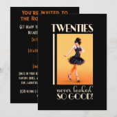 Invitation Fête d'anniversaire des Années folles (Devant / Derrière)