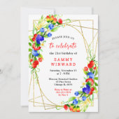 Invitation Fête d'anniversaire des baies mixtes d'été (Devant)