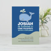 Invitation Fête d'anniversaire des baleines (Debout devant)