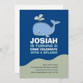 Invitation Fête d'anniversaire des baleines (Devant / Derrière)