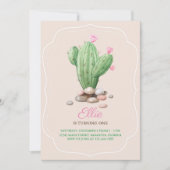 Invitation Fête d'anniversaire des Cactus beiges à la crème m (Devant)