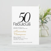 Invitation Fête d'anniversaire des cinquante ans Black Gold F (Debout devant)