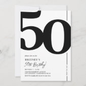 Invitation Fête d'anniversaire des cinquante ans Elegant Fift (Devant)