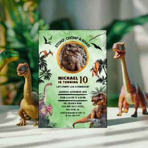 Invitation Fête d'anniversaire des dinosaures jurassiques Pat