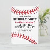 Invitation Fête d'anniversaire des enfants de baseball (Debout devant)