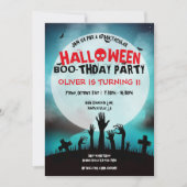 Invitation Fête d'anniversaire des enfants de l'Halloween de  (Devant)