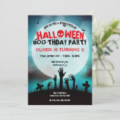 Invitation Fête d'anniversaire des enfants de l'Halloween de  (Debout devant)