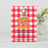 Invitation Fête d'anniversaire des enfants de Pizza (Debout devant)