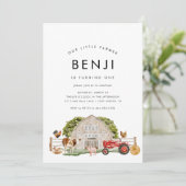 Invitation Fête d'anniversaire des enfants des animaux de la (Debout devant)