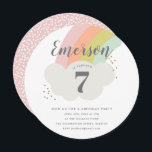 Invitation Fête d'anniversaire des enfants du nuage arc-en-ci<br><div class="desc">Une invitation simple et moderne à la fête d'anniversaire pour enfants avec arc-en-ciel pastel et nuage moelleux avec un grand nom et l'âge modifiable. Idéal pour le planificateur de fête averti. Créez votre thème autour de cet invitation unique. Parfait pour les enfants de tous âges. Recherchez les accessoires de fête...</div>