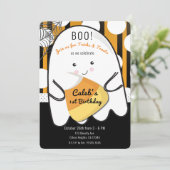 Invitation Fête d'anniversaire des enfants fantôme mignon Hal (Debout devant)