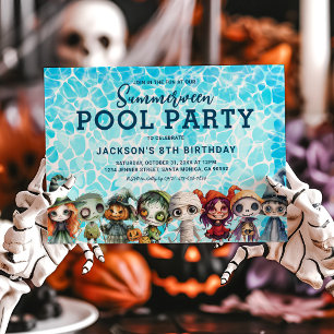 Invitation Fête d'anniversaire des enfants Halloween à la pis