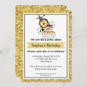 Invitation Fête d'anniversaire des enfants Little Bumble Bee  (Devant / Derrière)