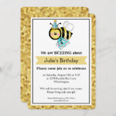 Invitation Fête d'anniversaire des enfants Little Bumble Bee  (Devant / Derrière)