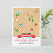 Invitation Fête d'anniversaire des enfants modernes de chasse (Debout devant)