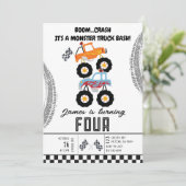 Invitation Fête d'anniversaire des Enfants Monster Trucks (Debout devant)