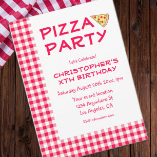 Invitation Fête d'anniversaire des enfants Pizza Party