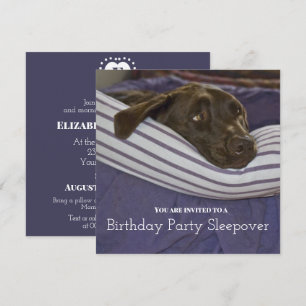 Invitation Fête d'anniversaire des enfants Pyjama Party Chien
