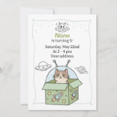 Invitation Fête d'anniversaire des enfants UFO de l'espace (Devant)