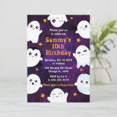 Invitation Fête d'anniversaire des fantômes d'Halloween Boo (Debout devant)