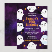Invitation Fête d'anniversaire des fantômes d'Halloween Boo (Devant / Derrière)