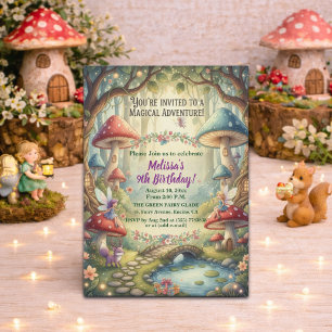 Invitation Fête d'anniversaire des fées de la forêt enchantée