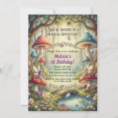 Invitation Fête d'anniversaire des fées de la forêt enchantée (Devant)