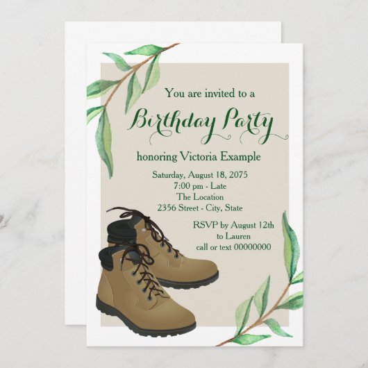 Invitation Fête d'anniversaire des femmes (Devant / Derrière)