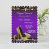 Invitation Fête d'anniversaire des femmes à talons vifs viole (Debout devant)