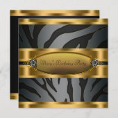 Invitation Fête d'anniversaire des femmes Black Gold (Devant / Derrière)