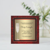 Invitation Fête d'anniversaire des femmes Champagne Rouge et  (Debout devant)