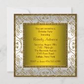 Invitation Fête d'anniversaire des femmes d'or blanc (Dos)