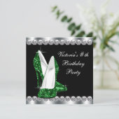 Invitation Fête d'anniversaire des femmes élégantes Black Eme (Debout devant)