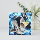 Invitation Fête d'anniversaire des femmes Martini (Debout devant)