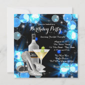 Invitation Fête d'anniversaire des femmes Martini (Dos)