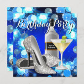 Invitation Fête d'anniversaire des femmes Martini (Devant / Derrière)