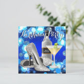 Invitation Fête d'anniversaire des femmes Martini (Debout devant)