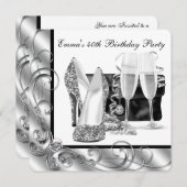 Invitation Fête d'anniversaire des femmes noires et blanches (Devant / Derrière)