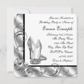 Invitation Fête d'anniversaire des femmes noires et blanches (Dos)