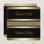 Invitation Fête d'anniversaire des femmes noires et d'or (Devant / Derrière)